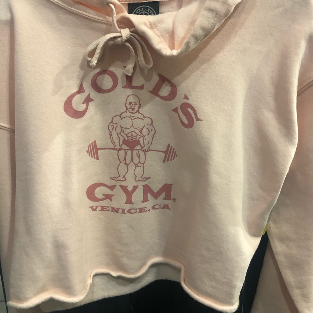 Golds Gym Venice Baby Pink Crop Sweatshirt